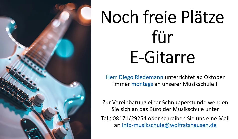 Freie Plätze für E-Gitarrenunterricht