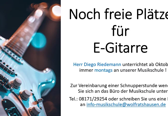 Freie Plätze für E-Gitarrenunterricht