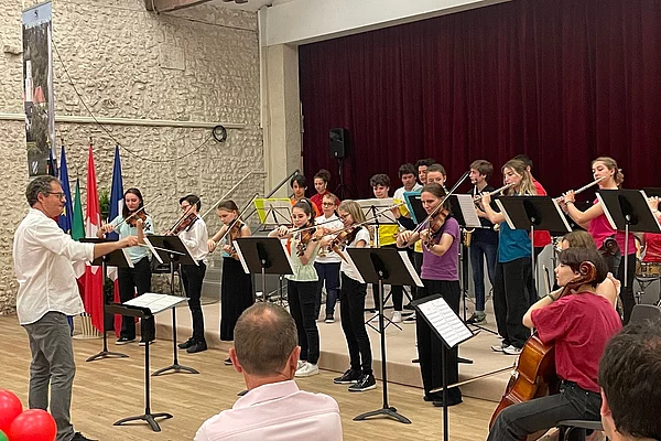 Gemeinsamer Auftritt der Musiker aus Deutschland und Frankreich beim Festabend