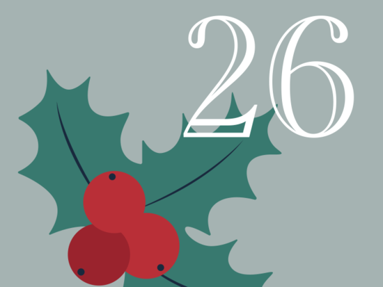 26. Adventskalendertürchen mit Ilex